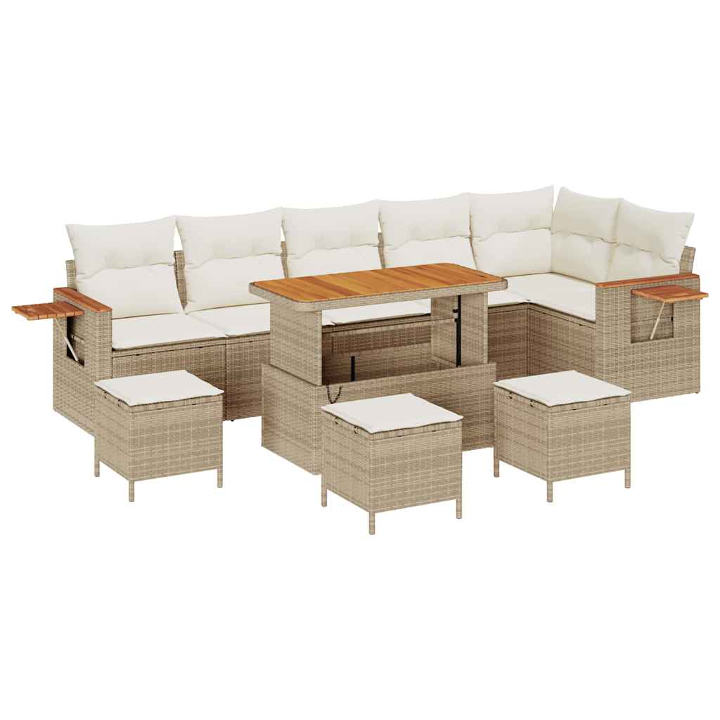 Tuinbankenset met kussen 10 pcs Beige en Crème is nu te koop bij PeponiXL, paradijselijk wonen!