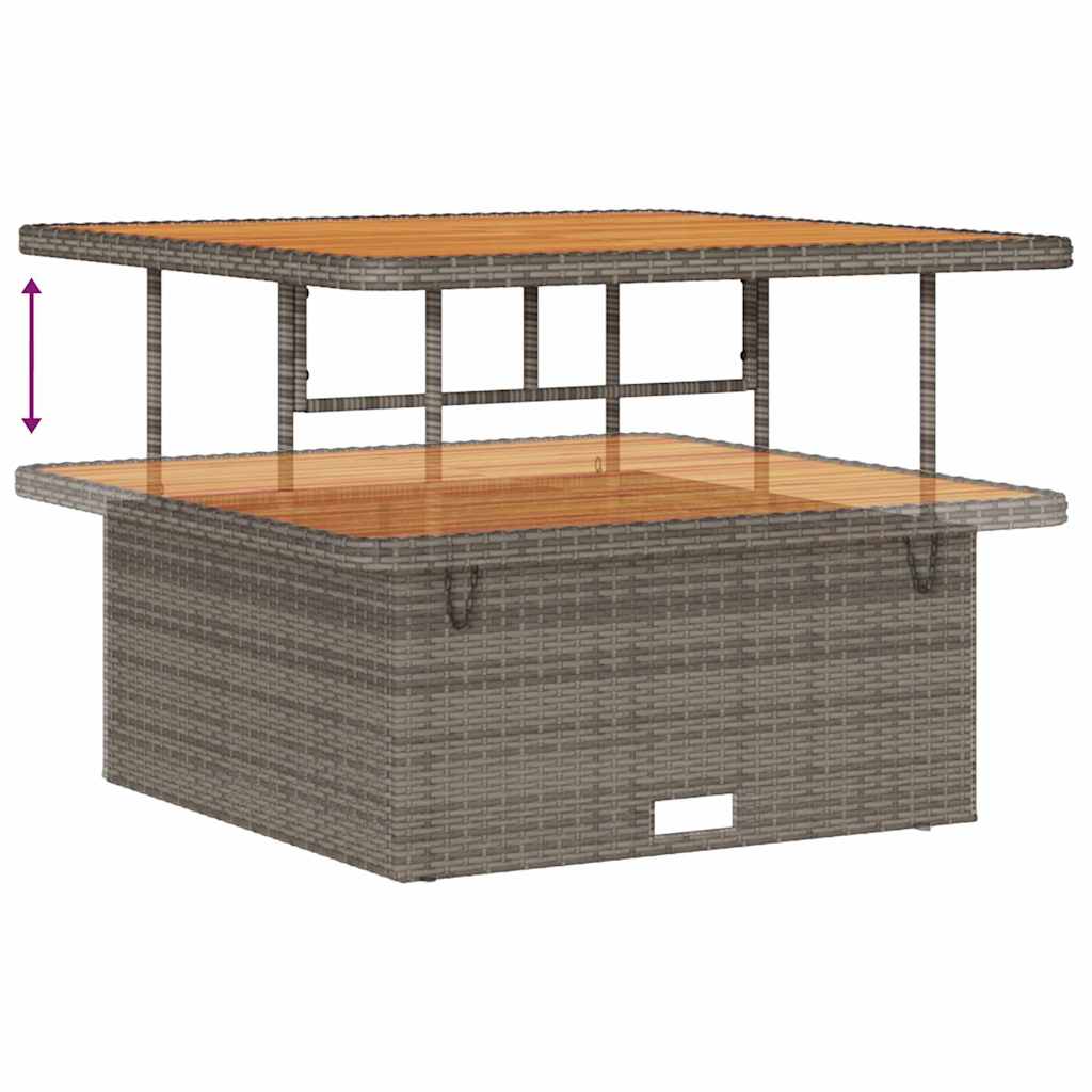 Tuinbankenset 11 pcs Grijs Poly Riet en Poedercoated Staal is nu te koop bij PeponiXL, paradijselijk wonen!