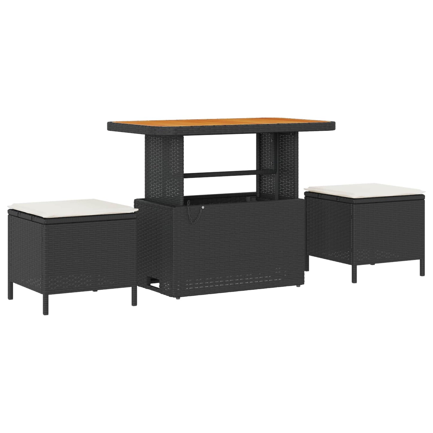 Tuinbankenset met kussen 8 pcs Zwart en Crème is nu te koop bij PeponiXL, paradijselijk wonen!