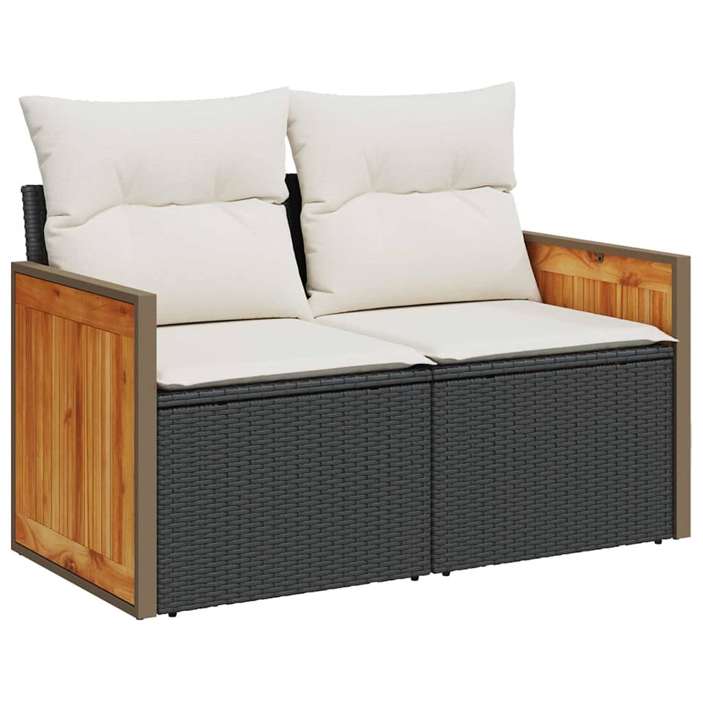 Tuinbankenset met kussen 13 pcs Zwart en Crème is nu te koop bij PeponiXL, paradijselijk wonen!