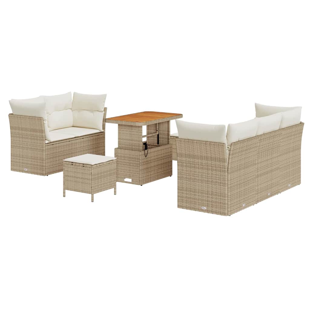 Tuin Sofa Set met kussen met opslag 8 pcs beige en crèmekleurig is nu te koop bij PeponiXL, paradijselijk wonen!