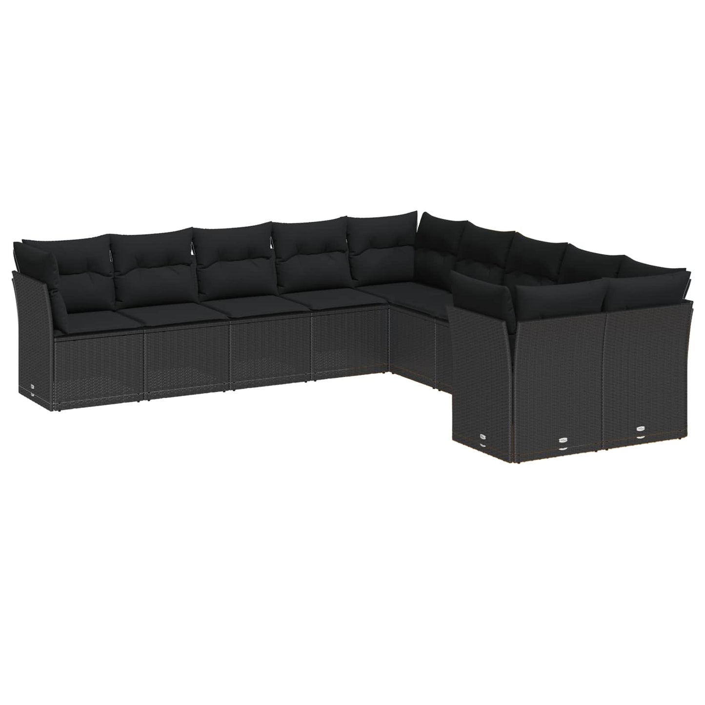 Tuin Sofa Set met kussen 13 pcs Zwart poly rattan is nu te koop bij PeponiXL, paradijselijk wonen!