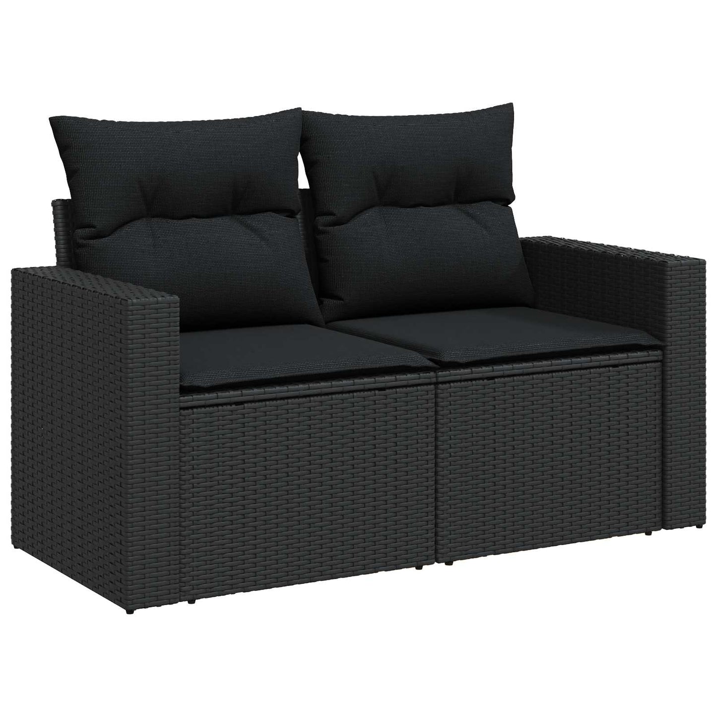 Tuin Sofa Set met kussen 8 pcs Zwart poly rattan is nu te koop bij PeponiXL, paradijselijk wonen!
