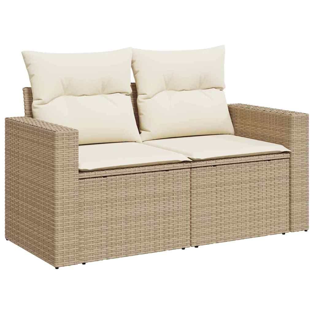 Tuinbankenset met kussen 11 pcs Beige en Crème poly rattan is nu te koop bij PeponiXL, paradijselijk wonen!