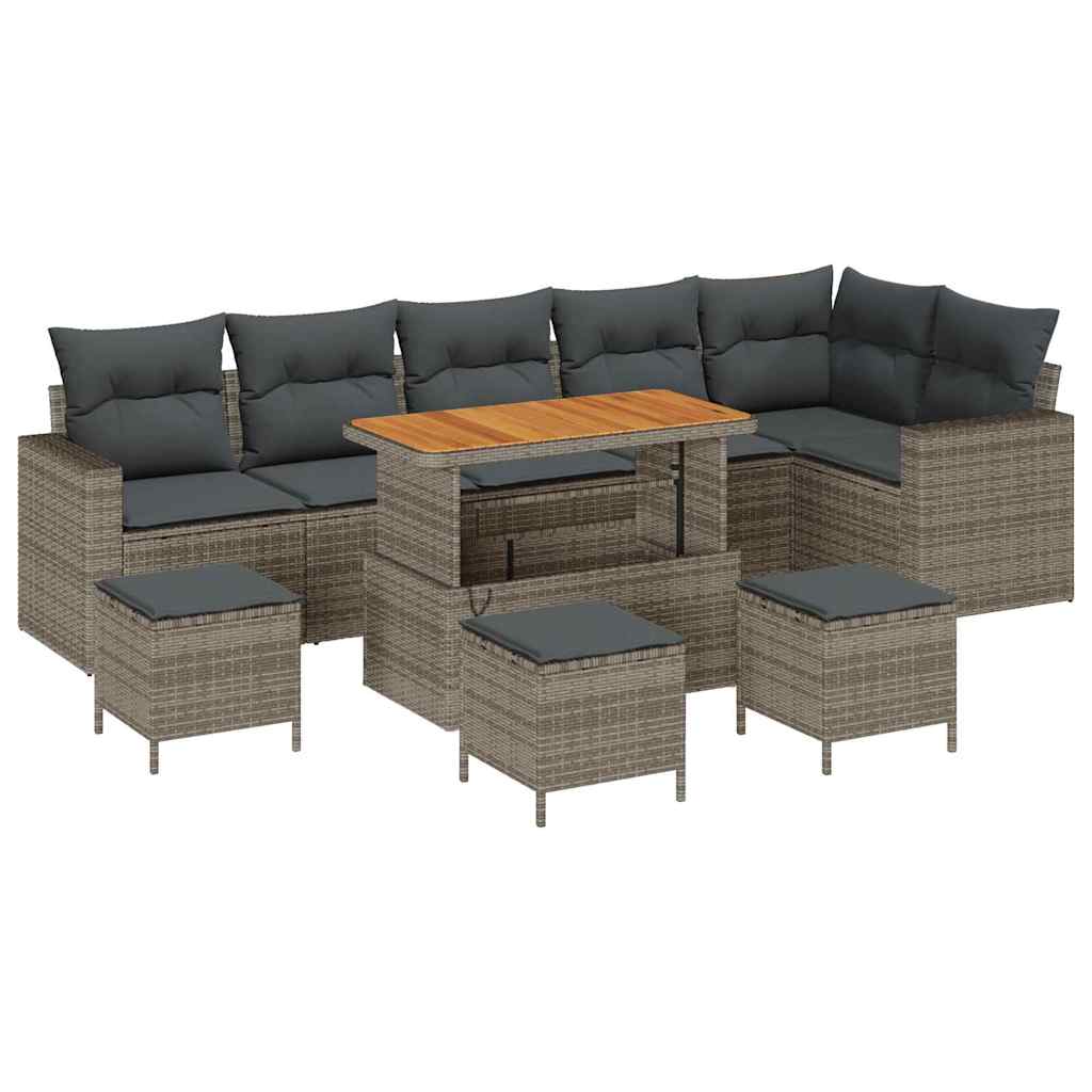 Tuinbankenset met kussen 12 pcs Grijs poly rattan is nu te koop bij PeponiXL, paradijselijk wonen!