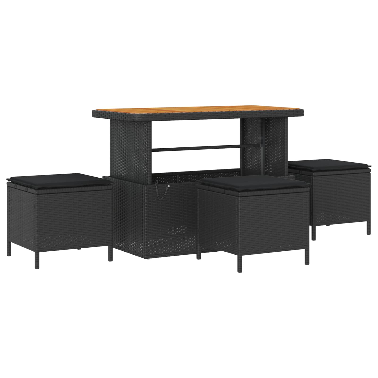 Tuinbankenset met kussen 13 pcs Zwart poly rattan is nu te koop bij PeponiXL, paradijselijk wonen!