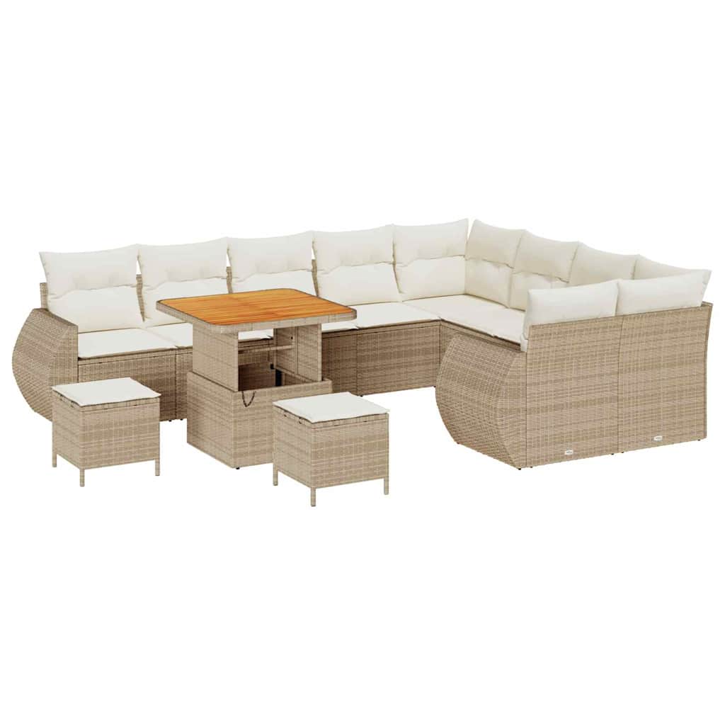 Tuin Sofa Set met kussen 12 pcs beige en crèmekleurig is nu te koop bij PeponiXL, paradijselijk wonen!