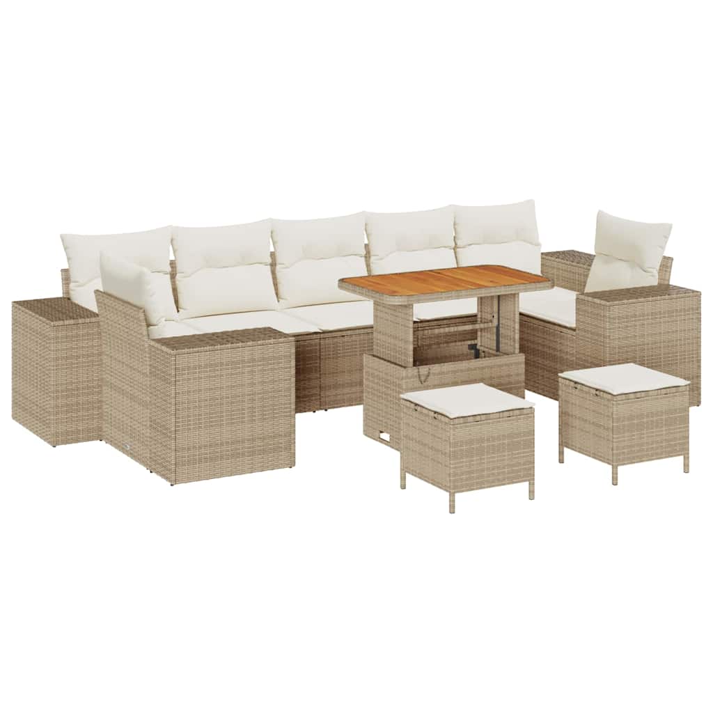 Tuin Sofa Set met kussen met opslag 10 pcs Beige en Crème is nu te koop bij PeponiXL, paradijselijk wonen!