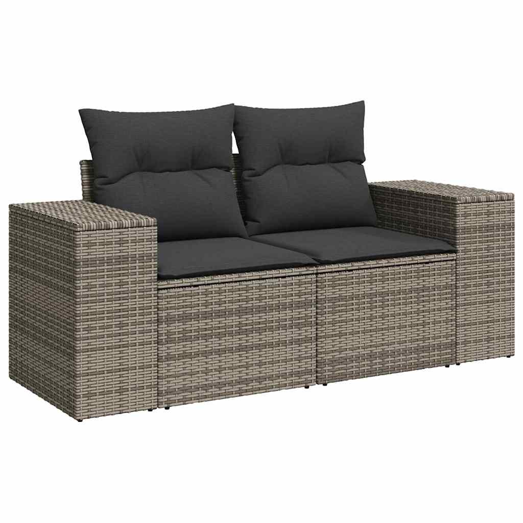 Tuin Sofa Set met kussen met opslag 9 pcs Grijs poly rattan is nu te koop bij PeponiXL, paradijselijk wonen!