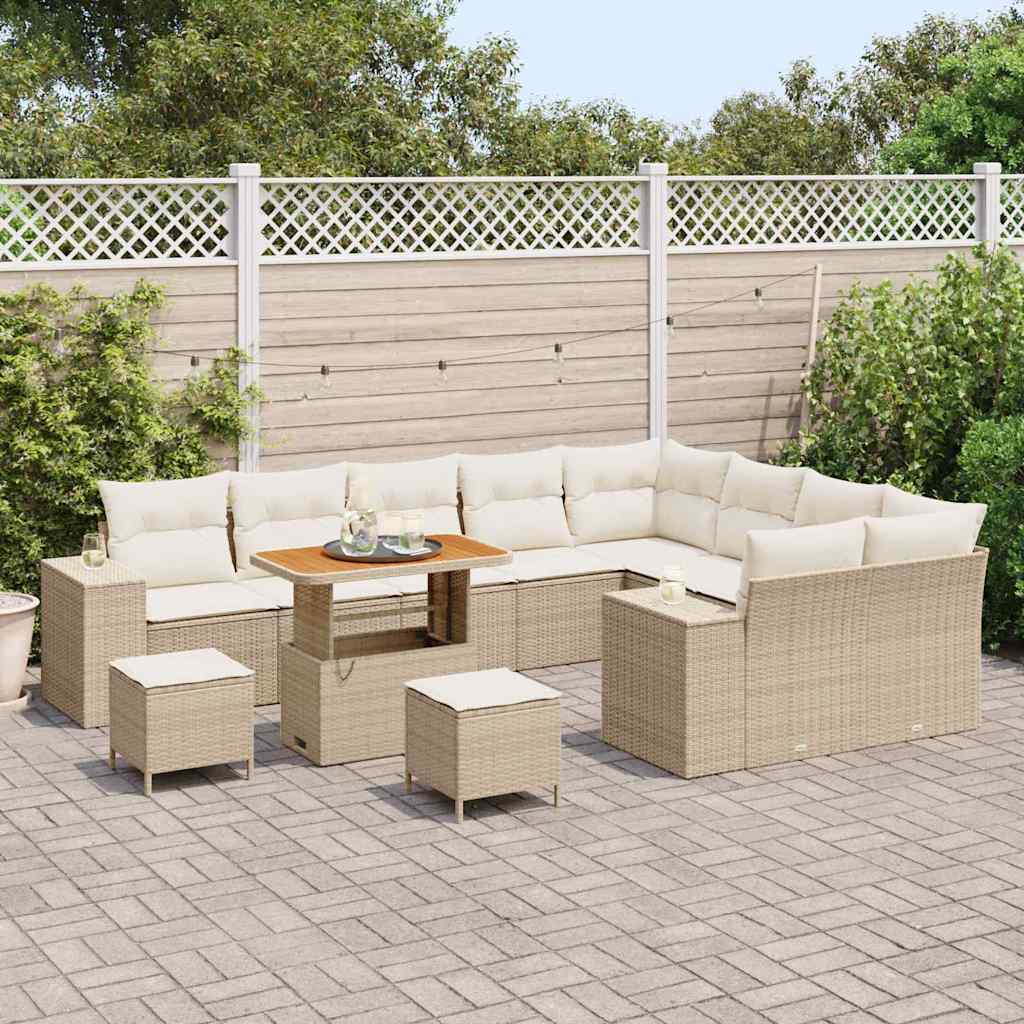 Tuin Sofa Set met kussen met opslag 12 pcs Beige en Crème is nu te koop bij PeponiXL, paradijselijk wonen!