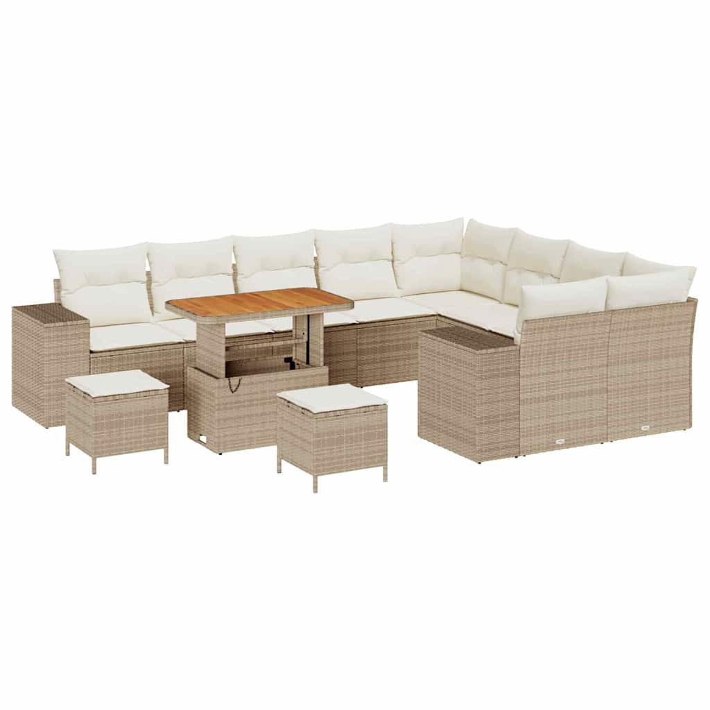 Tuin Sofa Set met kussen met opslag 12 pcs Beige en Crème is nu te koop bij PeponiXL, paradijselijk wonen!