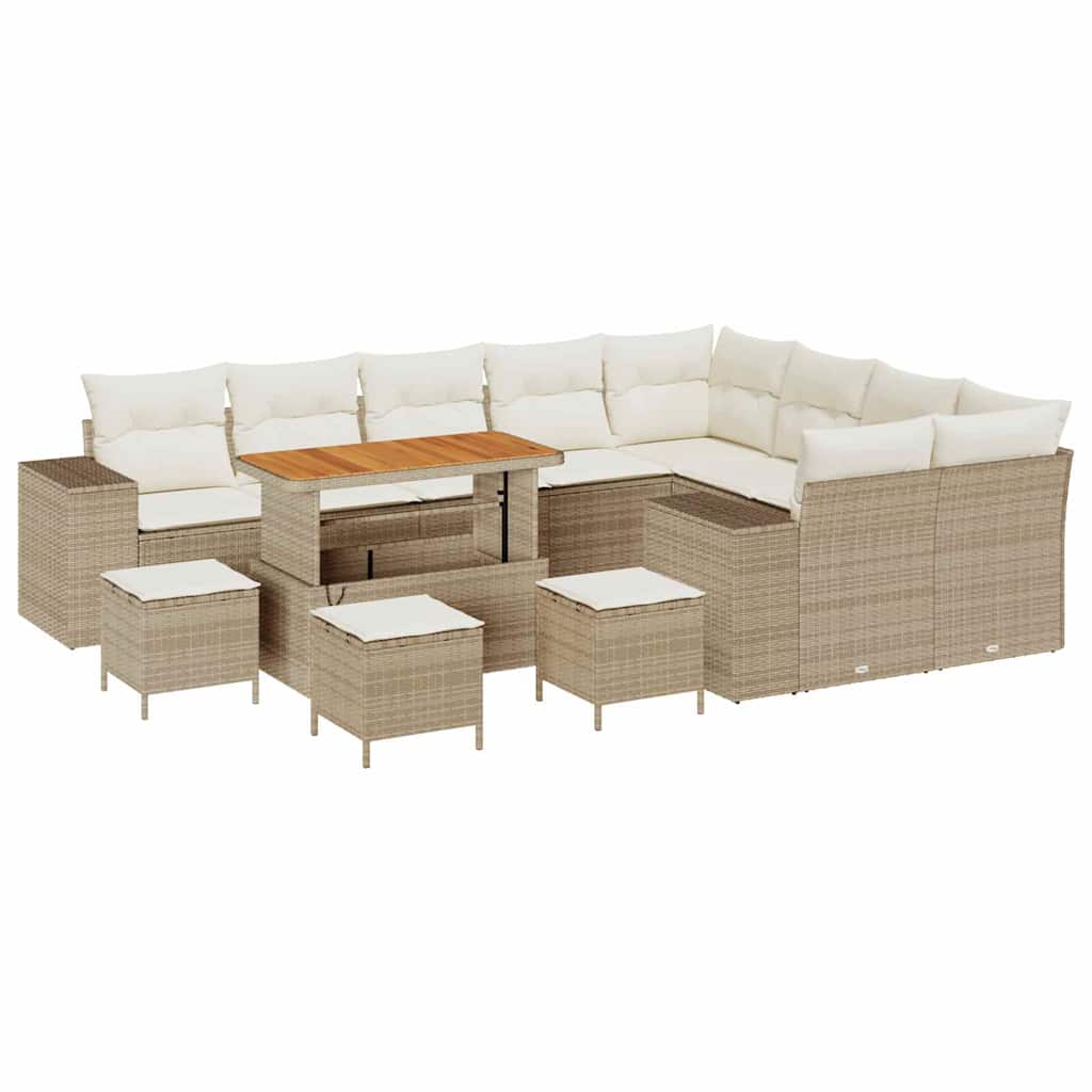 Tuin Sofa Set met kussen met opslag 13 pcs Beige en Crème is nu te koop bij PeponiXL, paradijselijk wonen!