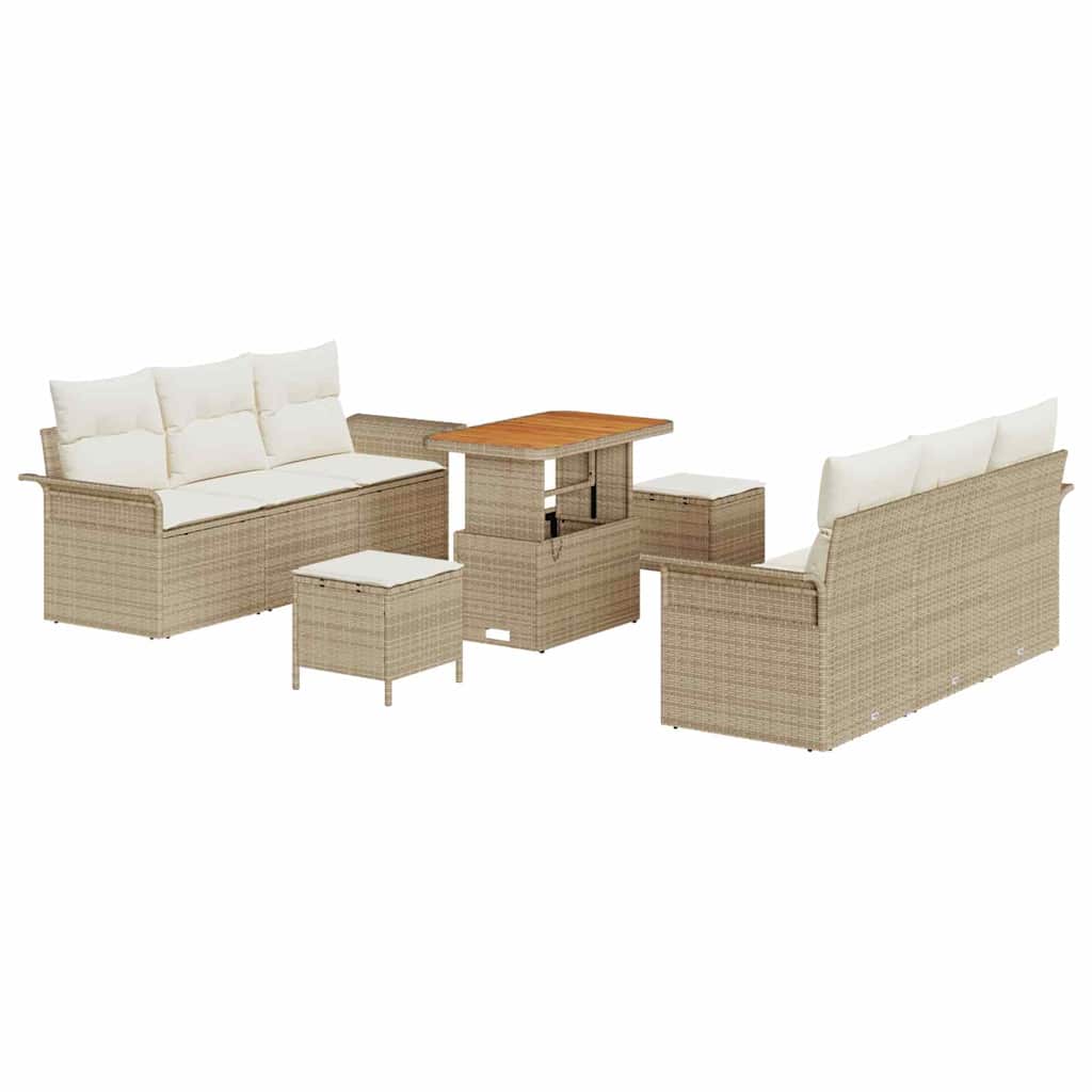 Tuin Sofa Set met kussen met opslag 9 pcs Beige en Crème is nu te koop bij PeponiXL, paradijselijk wonen!
