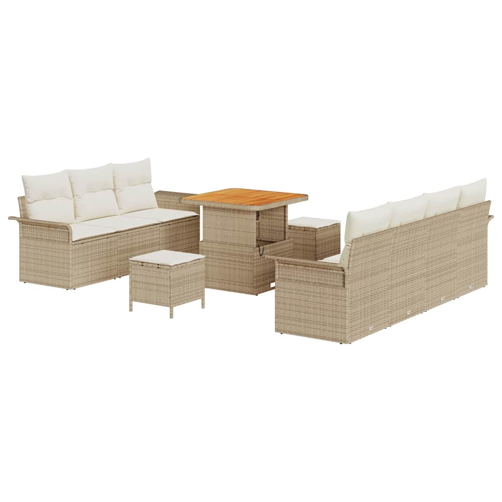 Tuin Sofa Set met kussen met opslag 10 pcs Beige en Crème is nu te koop bij PeponiXL, paradijselijk wonen!