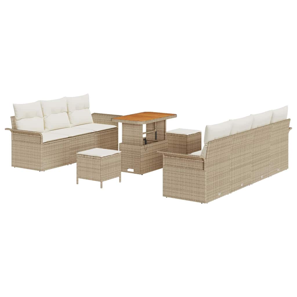 Tuin Sofa Set met kussen met opslag 10 pcs Beige en Crème is nu te koop bij PeponiXL, paradijselijk wonen!