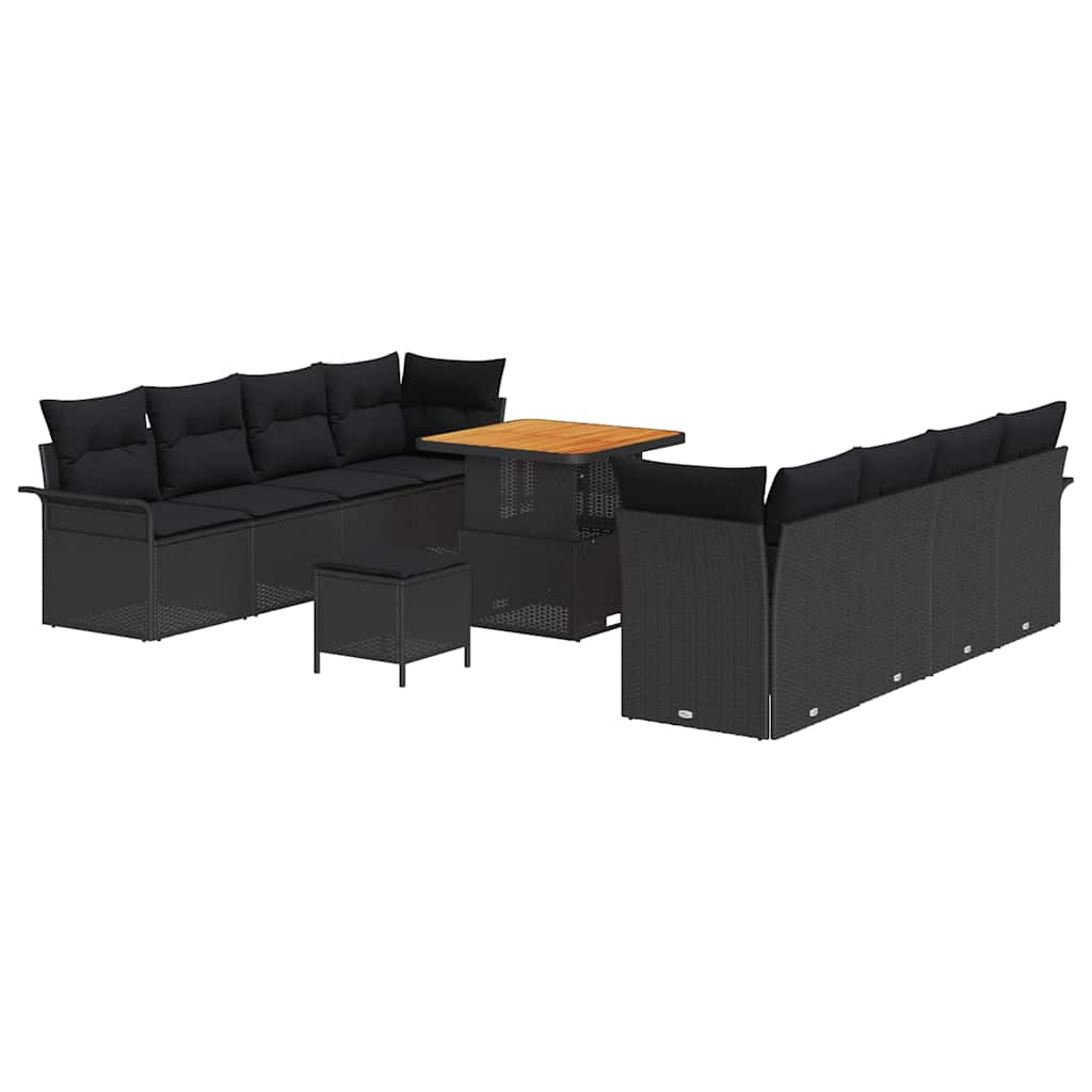 Tuin Sofa Set met kussen met opslag Zwart 80 x 80 x 71 cm is nu te koop bij PeponiXL, paradijselijk wonen!