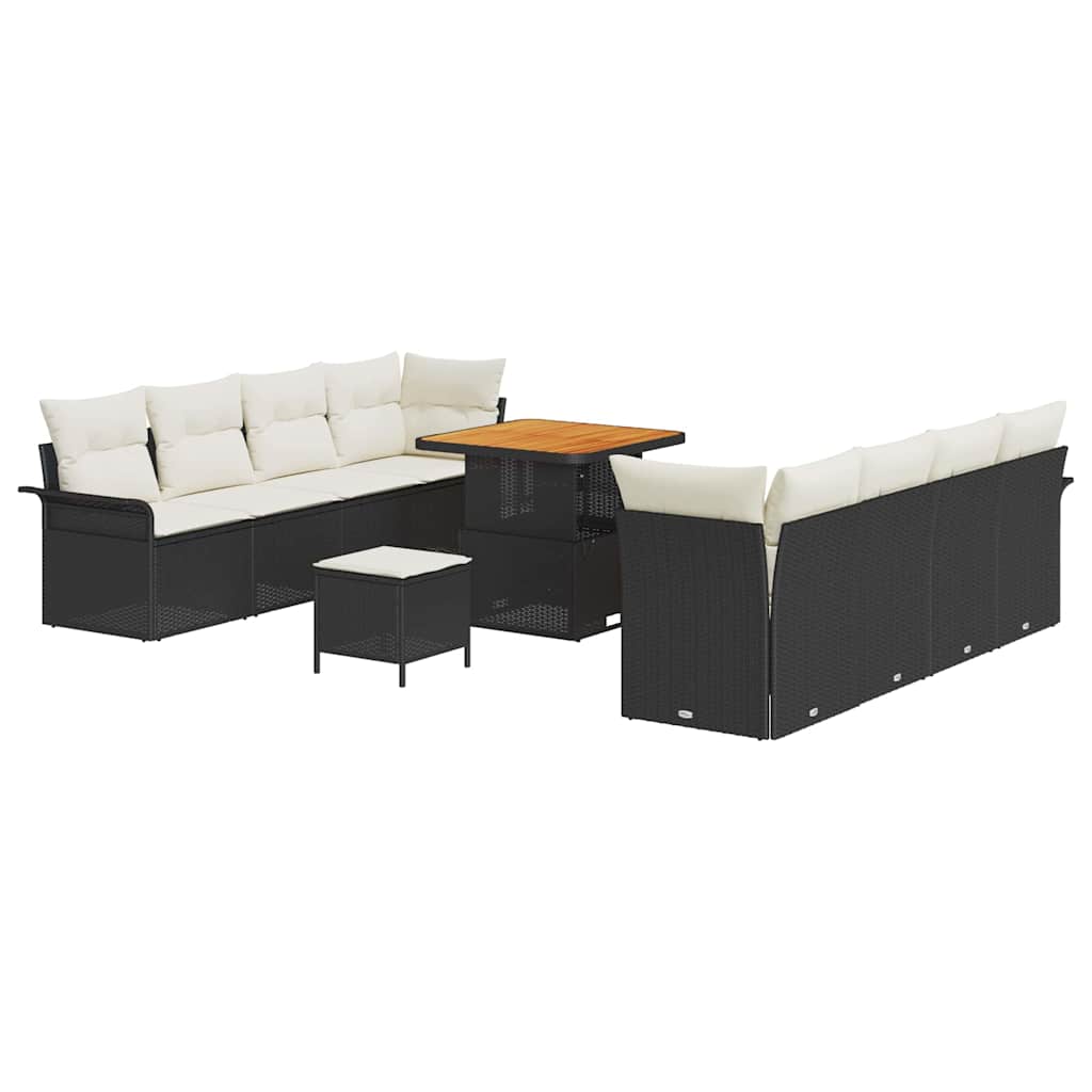 Tuin Sofa Set met kussen Zwart en Crème 80 x 80 x 71 cm is nu te koop bij PeponiXL, paradijselijk wonen!