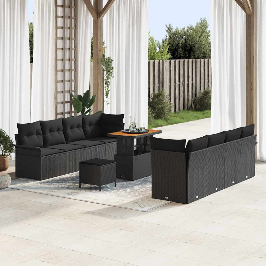 Tuin Sofa Set met kussen met opslag Zwart 90 x 55 x 71 cm is nu te koop bij PeponiXL, paradijselijk wonen!