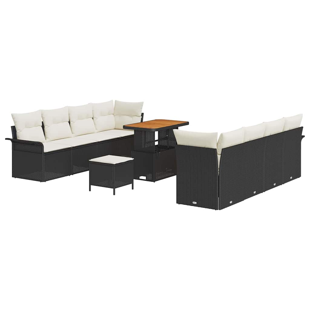 Tuin Sofa Set met kussen Zwart en Crème 90 x 55 x 71 cm is nu te koop bij PeponiXL, paradijselijk wonen!