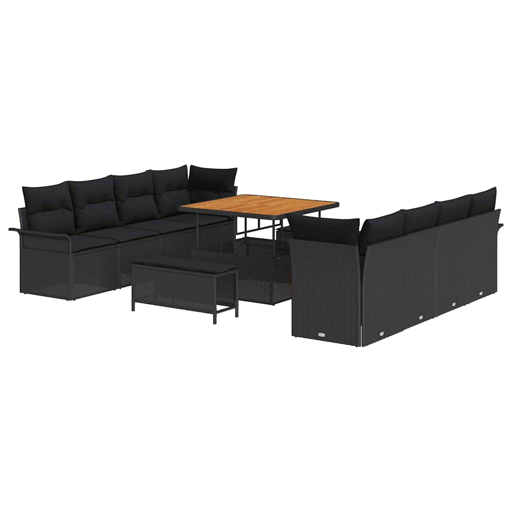 Tuin Sofa Set met kussen met opslag Zwart 100 x 100 x 71 cm is nu te koop bij PeponiXL, paradijselijk wonen!