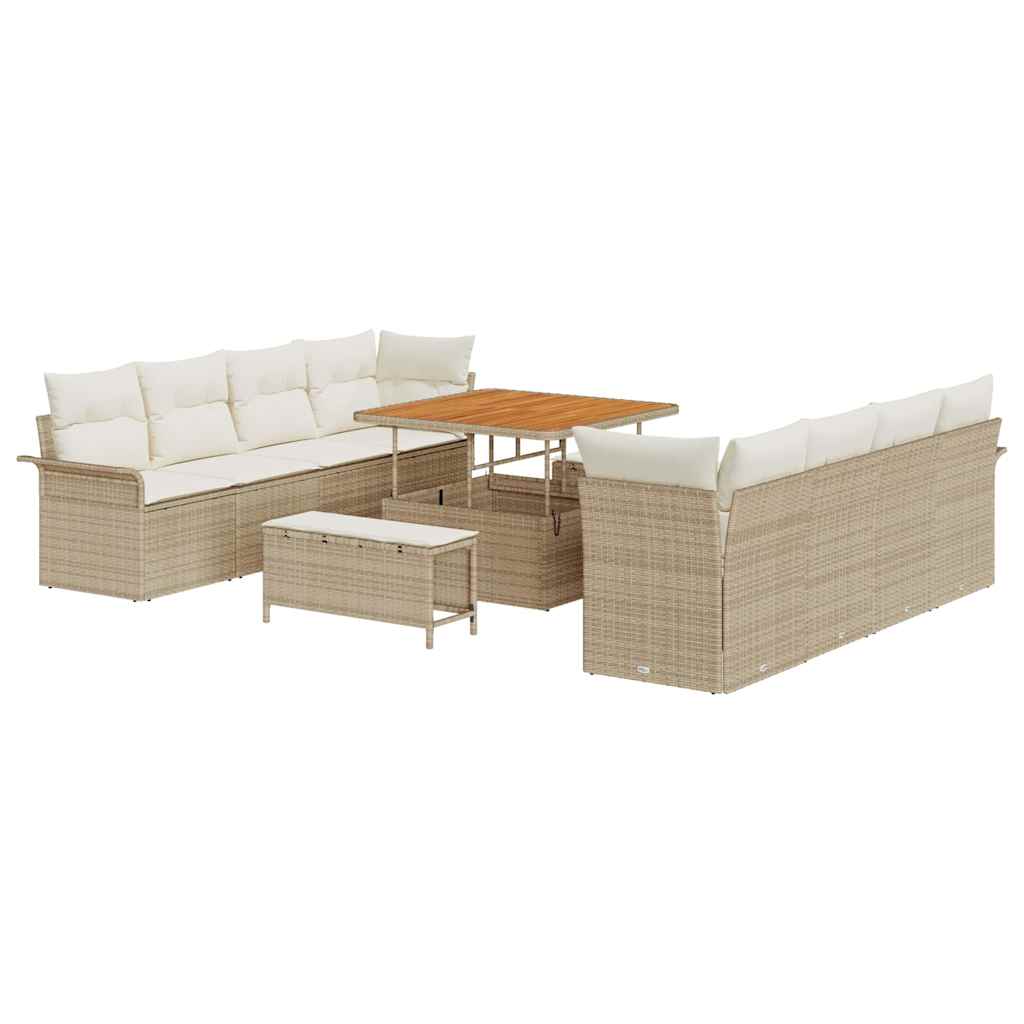 Tuin Sofa Set met kussen Beige en Crème 100 x 100 x 71 cm is nu te koop bij PeponiXL, paradijselijk wonen!