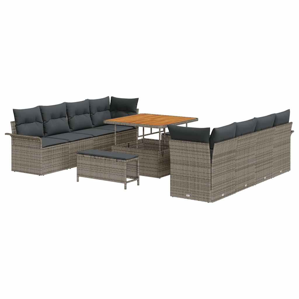 Tuin Sofa Set met kussen met opslag Grijs 100 x 100 x 71 cm is nu te koop bij PeponiXL, paradijselijk wonen!