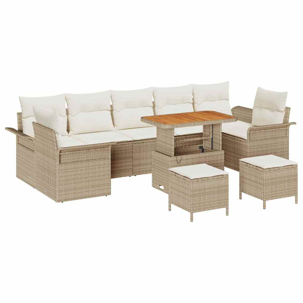 Tuin Sofa Set met kussen met opslag 10 pcs Beige en Crème is nu te koop bij PeponiXL, paradijselijk wonen!