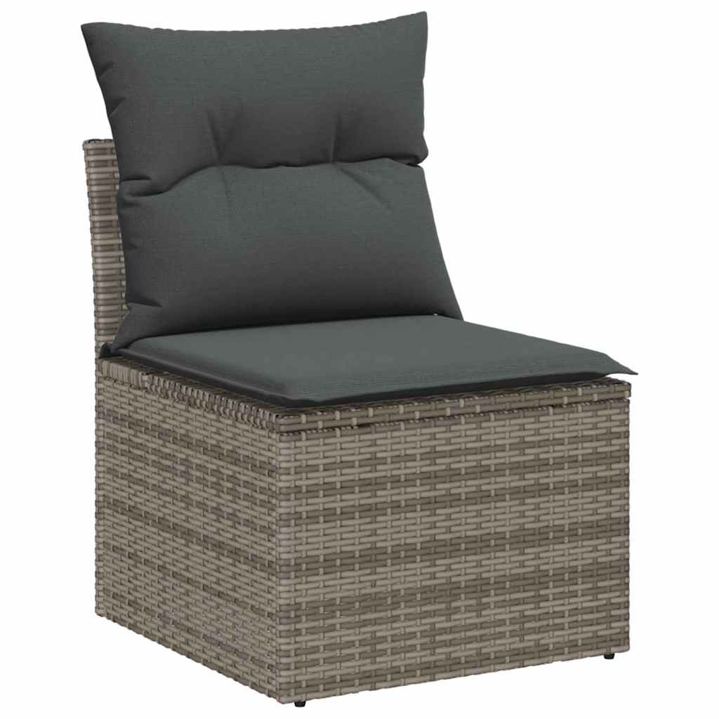 Tuin Sofa Set met kussen met opslag met kussen 8 pcs Grijs is nu te koop bij PeponiXL, paradijselijk wonen!