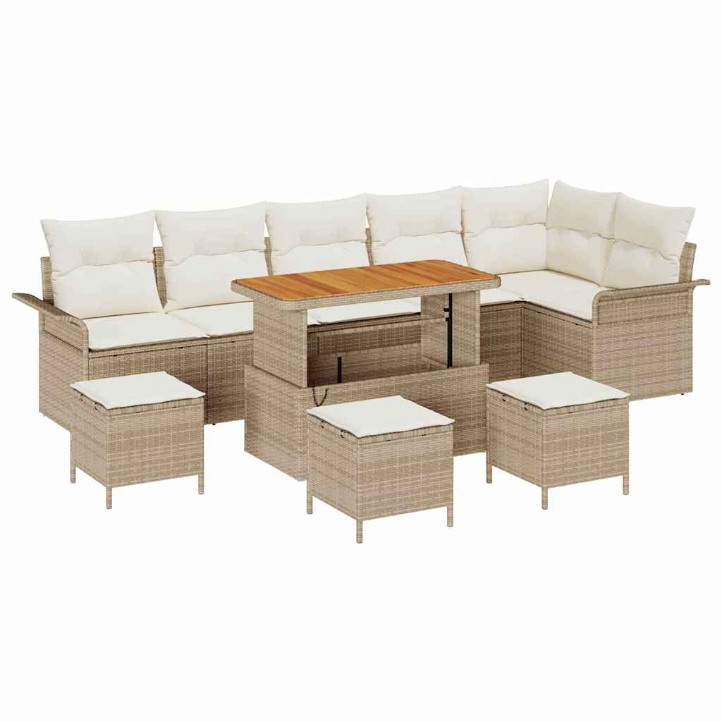 Tuin Sofa Set met kussen met opslag 10 pcs Beige en Crème is nu te koop bij PeponiXL, paradijselijk wonen!