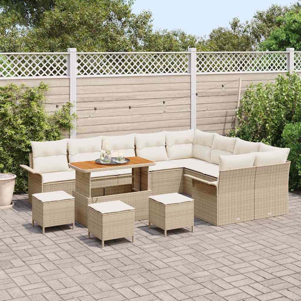 Tuin Sofa Set met kussen met opslag 13 pcs Beige en Crème is nu te koop bij PeponiXL, paradijselijk wonen!