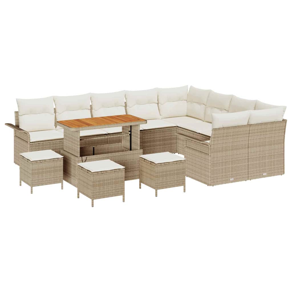 Tuin Sofa Set met kussen met opslag 13 pcs Beige en Crème is nu te koop bij PeponiXL, paradijselijk wonen!