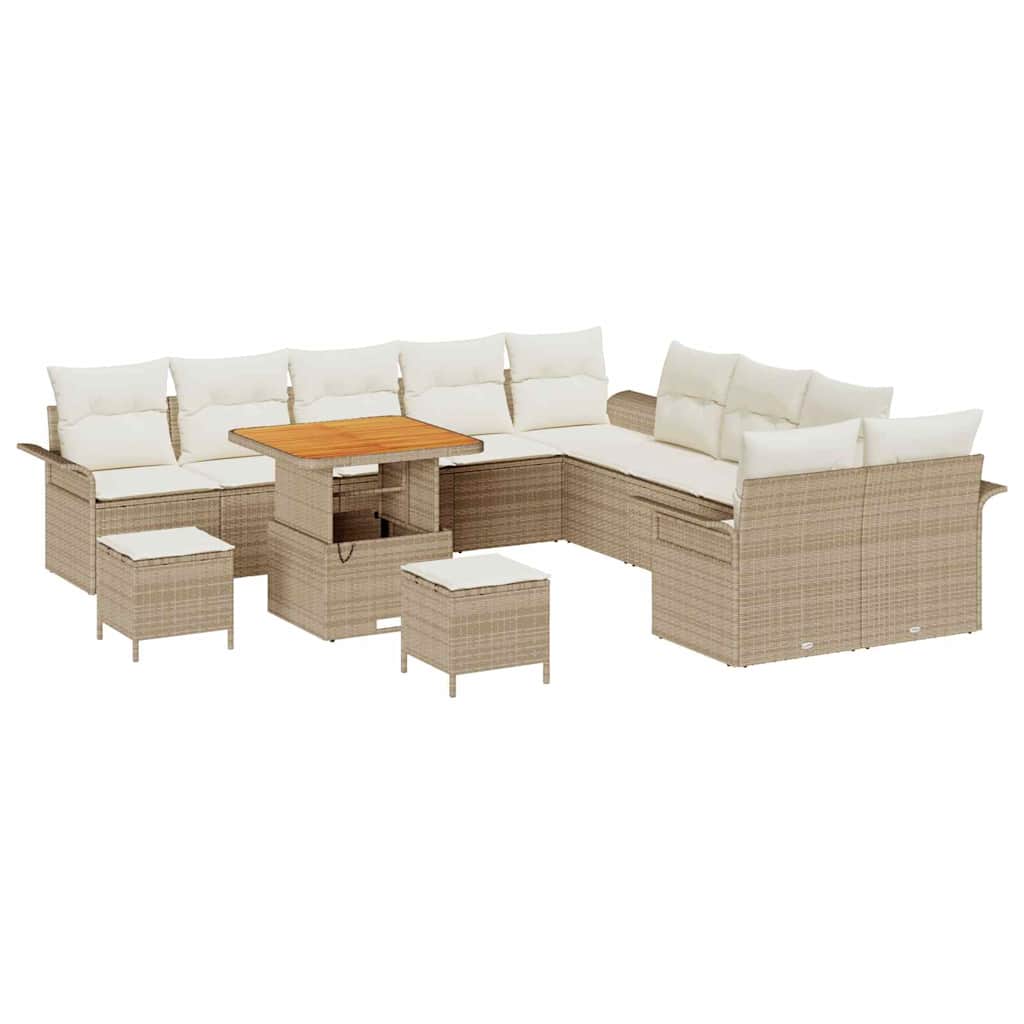 Tuin Sofa Set met kussen met opslag 13 pcs Beige en Crème is nu te koop bij PeponiXL, paradijselijk wonen!