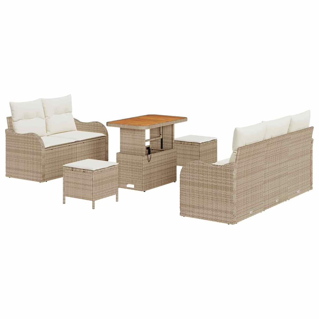 Tuin Sofa Set met kussen met opslag 8 pcs Beige en Crème is nu te koop bij PeponiXL, paradijselijk wonen!