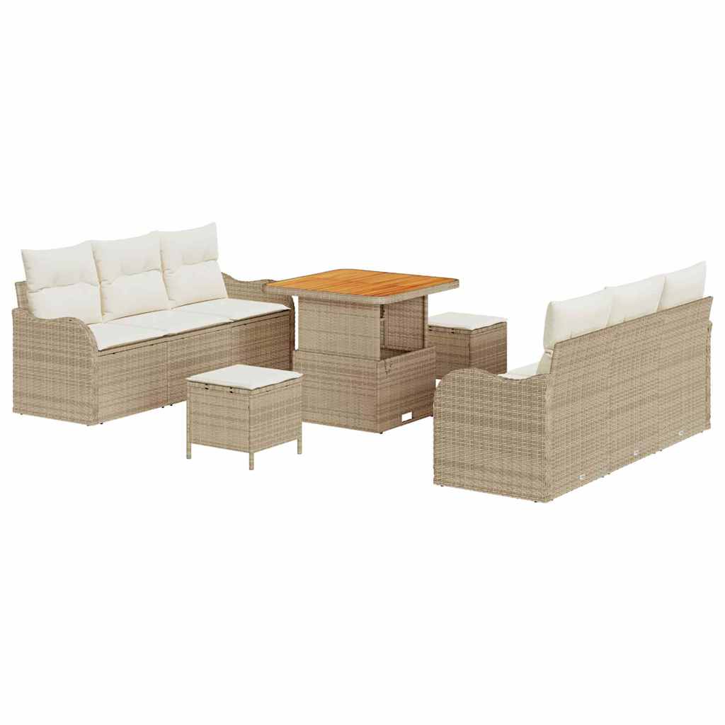 Tuin Sofa Set met kussen met opslag 9 pcs Beige en Crème is nu te koop bij PeponiXL, paradijselijk wonen!