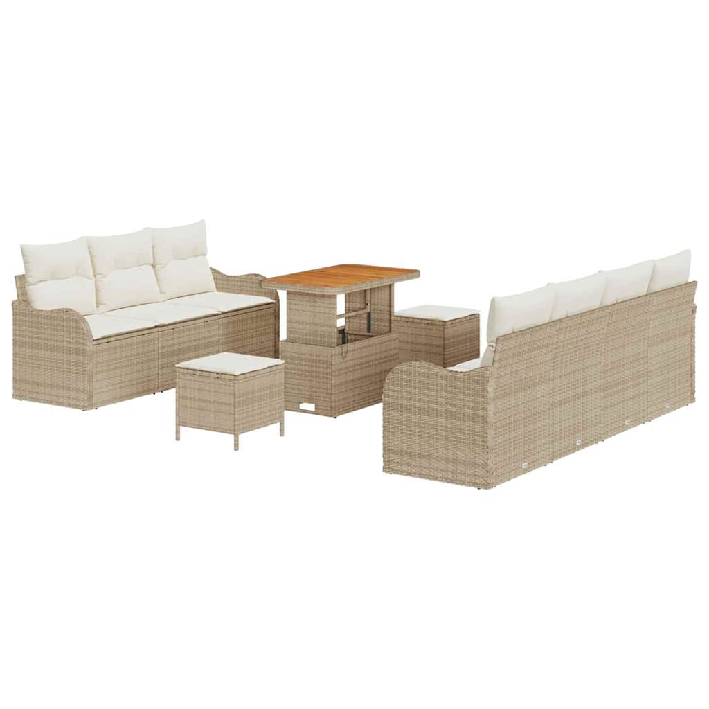 Tuin Sofa Set met kussen met opslag 10 pcs Beige en Crème is nu te koop bij PeponiXL, paradijselijk wonen!