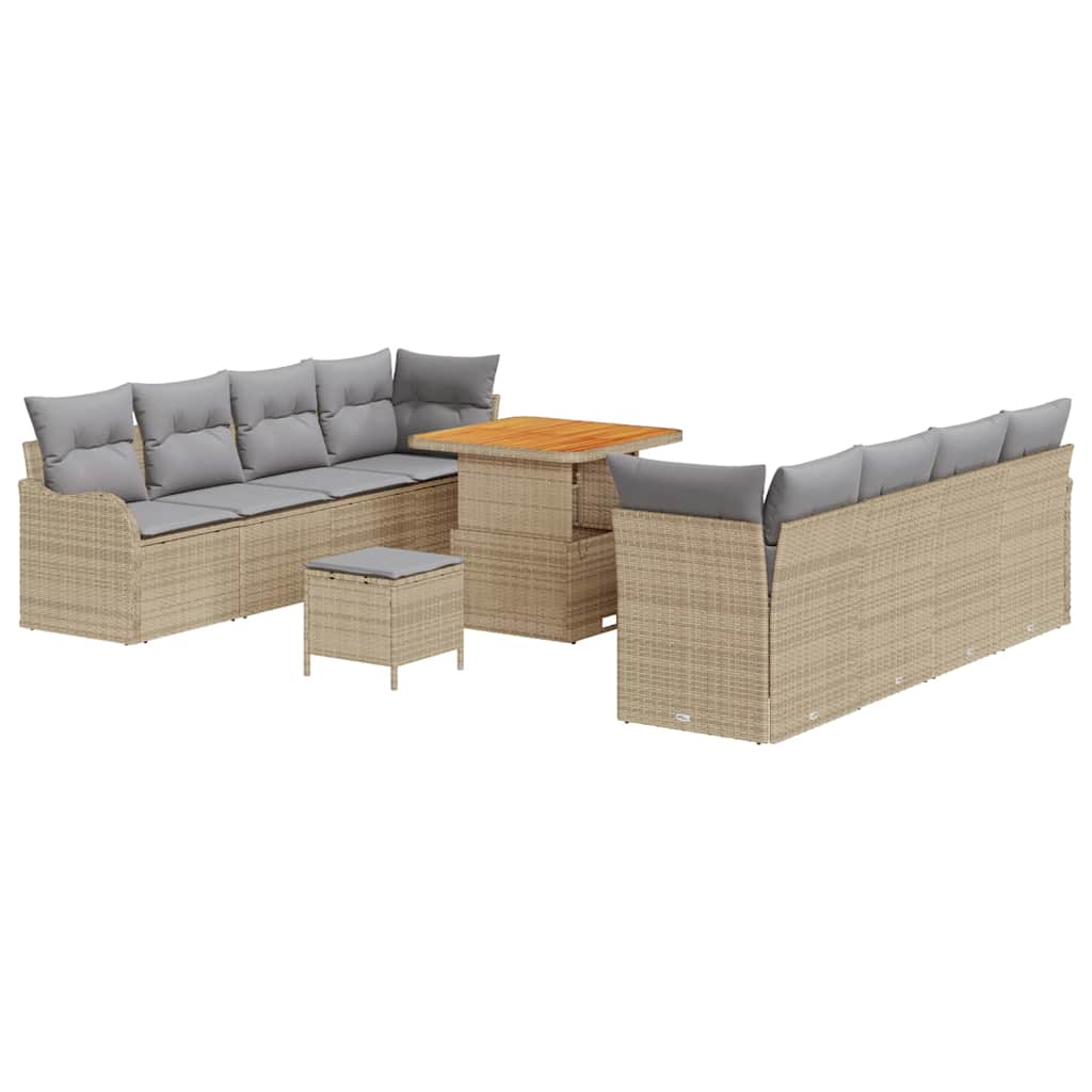 Tuin Sofa Set met kussen met opslag 11 pcs Beige en Licht Grijs is nu te koop bij PeponiXL, paradijselijk wonen!