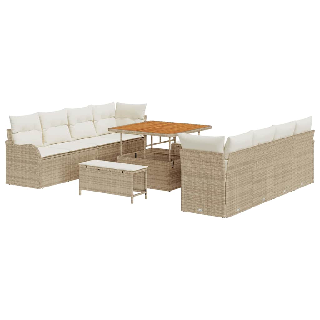 Tuin Sofa Set met kussen met opslag 11 pcs Beige en Crème is nu te koop bij PeponiXL, paradijselijk wonen!