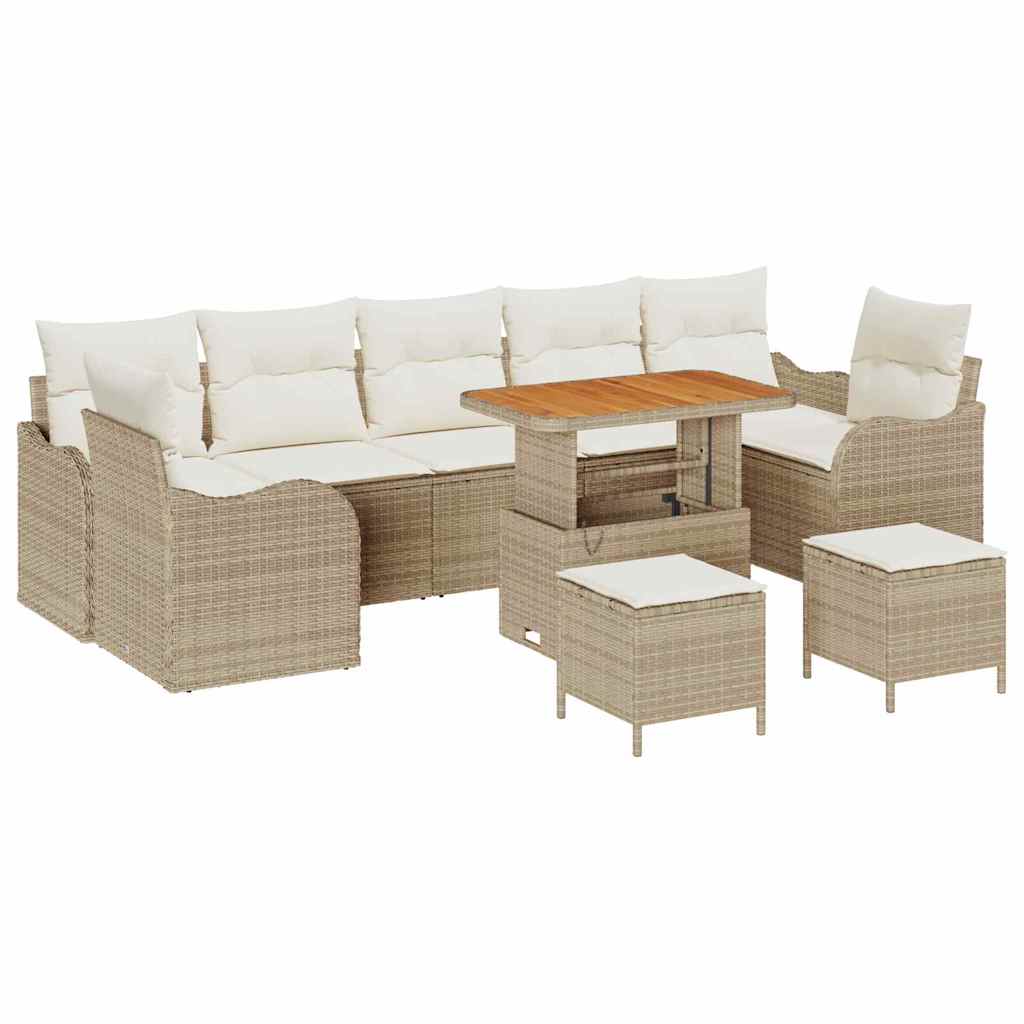 Tuin Sofa Set met kussen met opslag 10 pcs Beige en Crème is nu te koop bij PeponiXL, paradijselijk wonen!