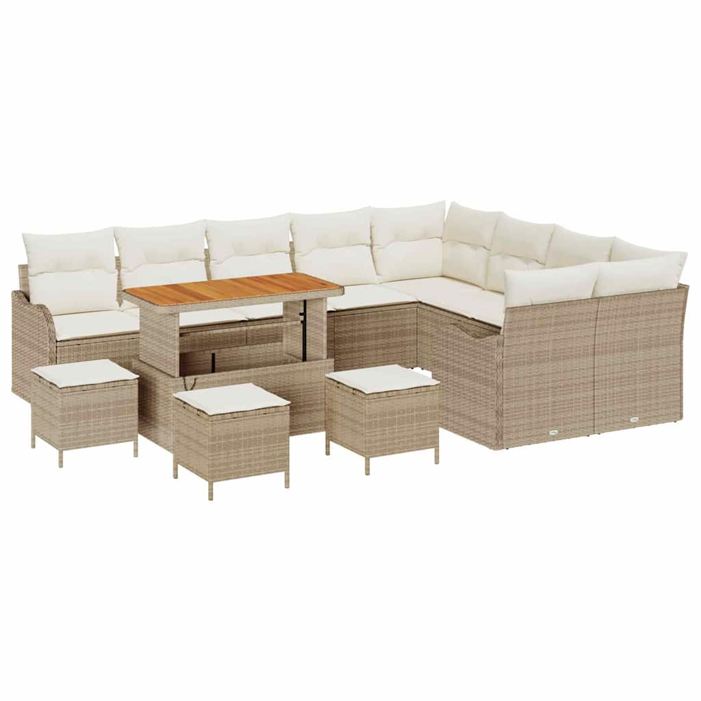 Tuin Sofa Set met kussen met opslag 13 pcs Beige en Crème is nu te koop bij PeponiXL, paradijselijk wonen!