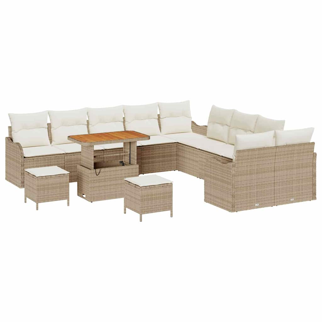 Tuin Sofa Set met kussen met opslag 13 pcs Beige en Crème is nu te koop bij PeponiXL, paradijselijk wonen!