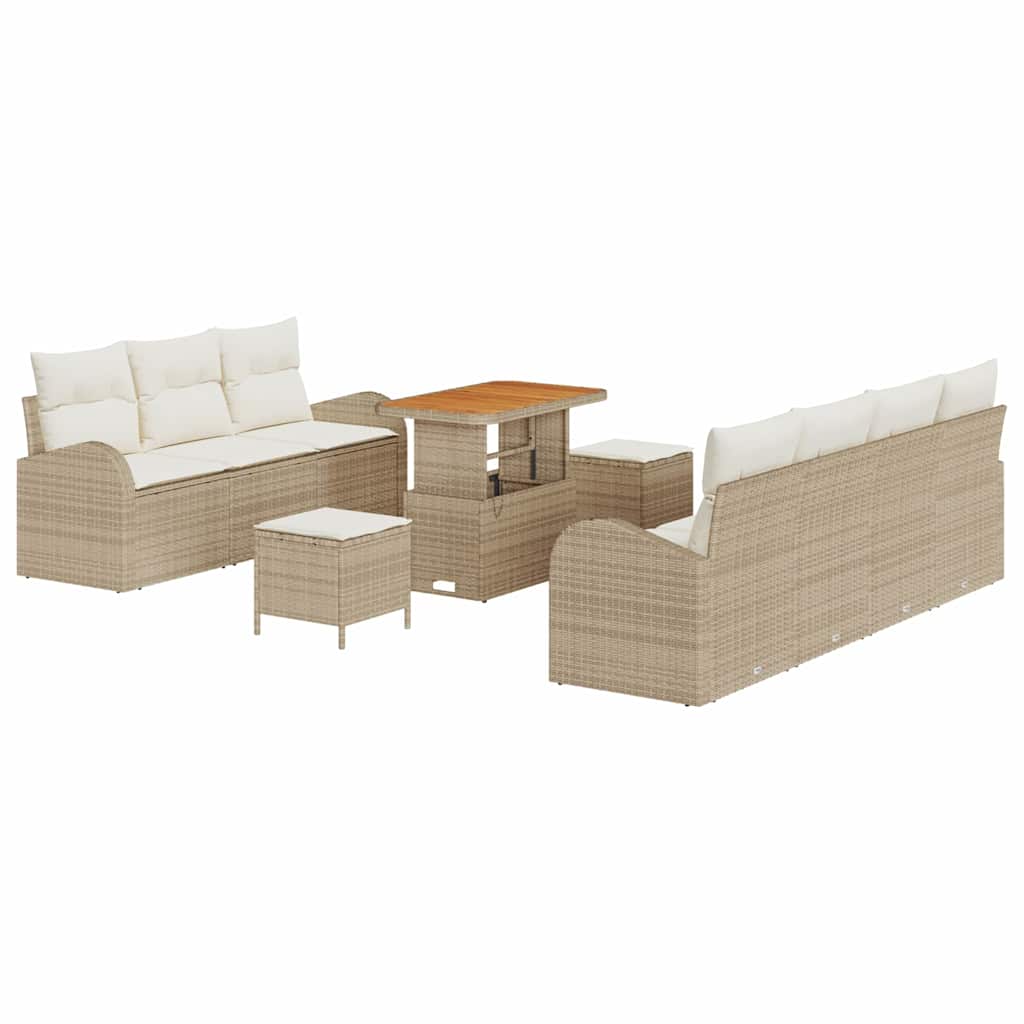 Tuin Sofa Set met kussen met opslag 10 pcs Beige en Crème is nu te koop bij PeponiXL, paradijselijk wonen!