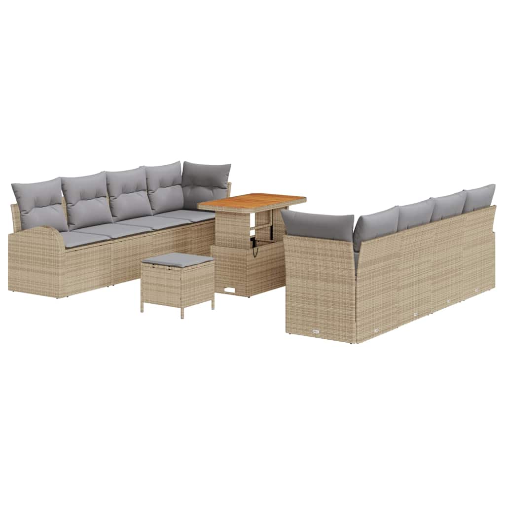 Tuin Sofa Set met kussen met opslag 11 pcs Beige en Licht Grijs is nu te koop bij PeponiXL, paradijselijk wonen!