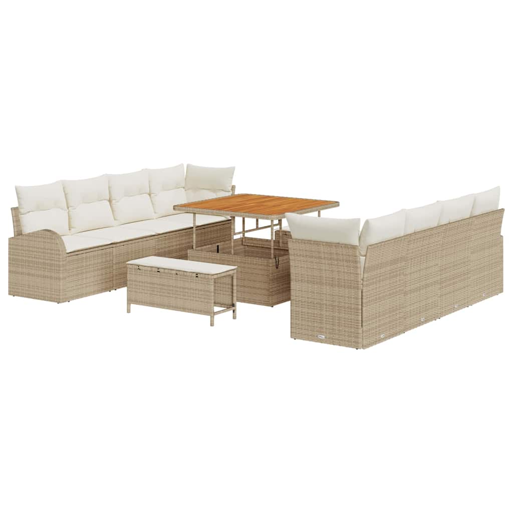 Tuin Sofa Set met kussen met opslag 11 pcs Beige en Crème is nu te koop bij PeponiXL, paradijselijk wonen!