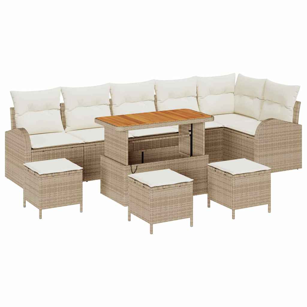 Tuin Sofa Set met kussen met opslag 10 pcs Beige en Crème is nu te koop bij PeponiXL, paradijselijk wonen!