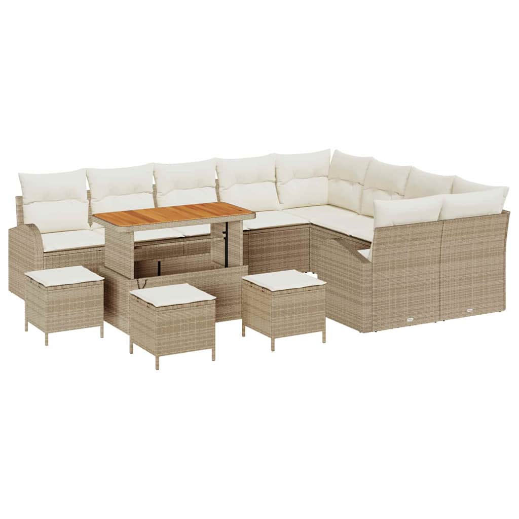 Tuin Sofa Set met kussen met opslag 13 pcs Beige en Crème is nu te koop bij PeponiXL, paradijselijk wonen!
