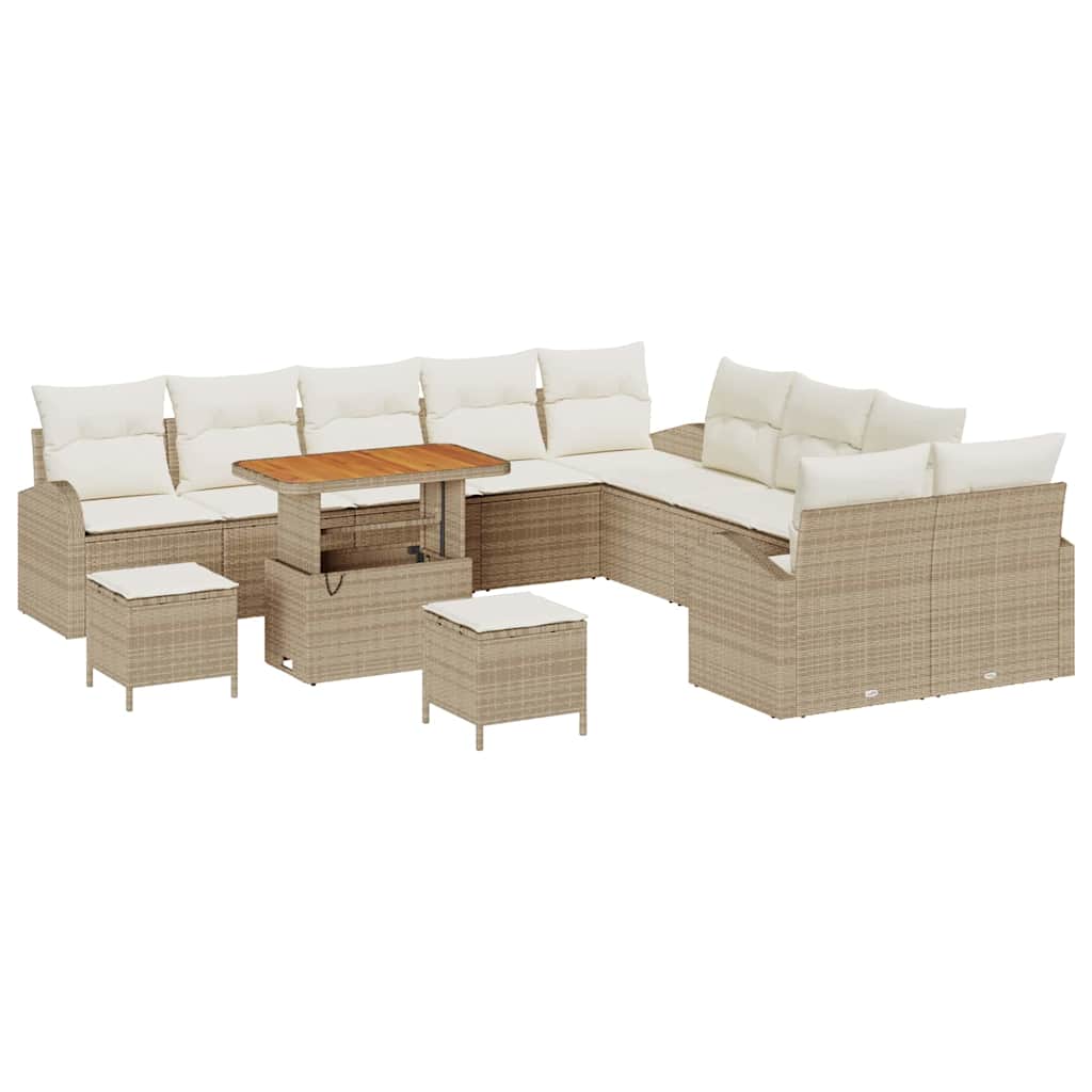 Tuin Sofa Set met kussen met opslag 13 pcs Beige en Crème is nu te koop bij PeponiXL, paradijselijk wonen!