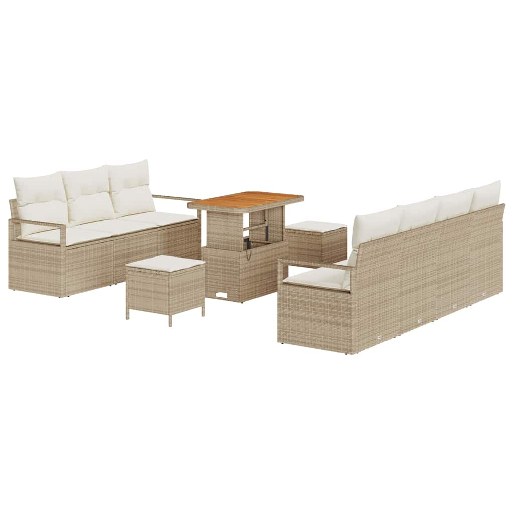 Tuin Sofa Set met kussen met opslag 10 pcs Beige en Crème is nu te koop bij PeponiXL, paradijselijk wonen!