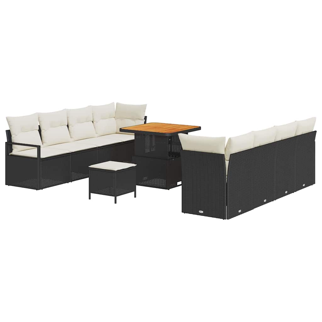 Tuin Sofa Set met kussen Zwart en Crème 80 x 80 x 71 cm is nu te koop bij PeponiXL, paradijselijk wonen!
