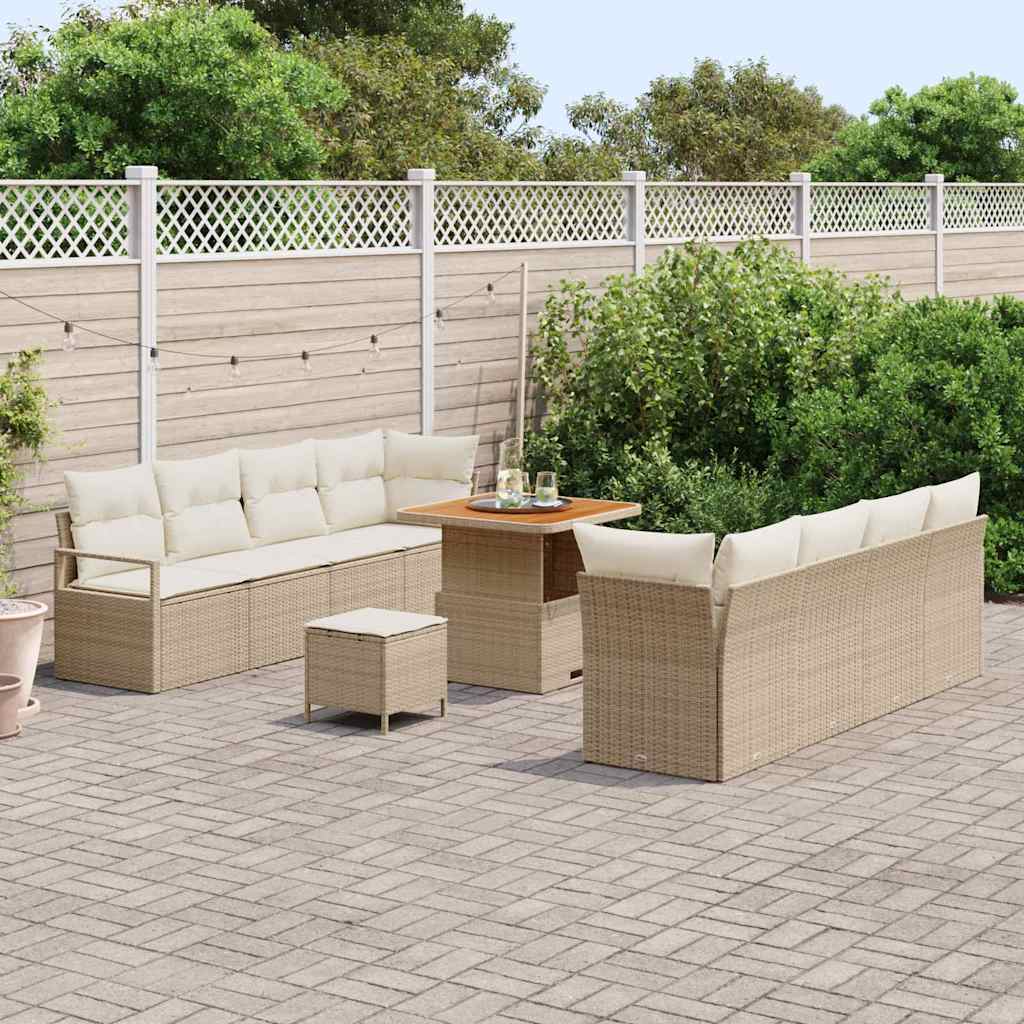 Tuin Sofa Set met kussen Beige en Crème 80 x 80 x 71 cm is nu te koop bij PeponiXL, paradijselijk wonen!