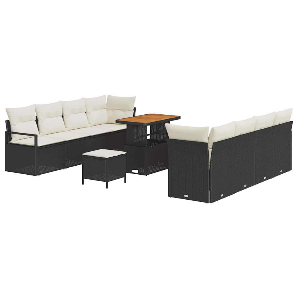 Tuin Sofa Set met kussen Zwart en Crème 90 x 55 x 71 cm is nu te koop bij PeponiXL, paradijselijk wonen!